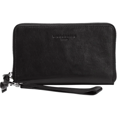 Afbeelding van LIEBESKIND BERLIN Leren Kaarthoes Tamora Vivian Zip Around Wallet Black Zwart