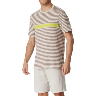 Afbeelding van Schiesser Rundhals Casual Pyjama, Heren, Maat: 52, Braungrau