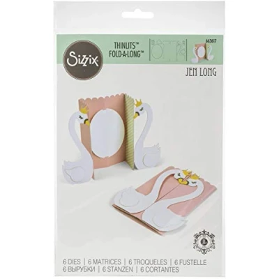 Afbeelding van Sizzix Thinlits Die set 6PK Card Swan Fold a Long 663617 Jen (10 19)