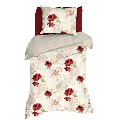 Afbeelding van Satin d&#039;Or Grace Dekbedovertrek Eenpersoons 140x200/220 cm Rood