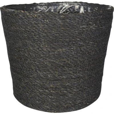 Afbeelding van Steege Plantenpot grijs gevlochten zeegras 30 x 26 cm Plantenpotten