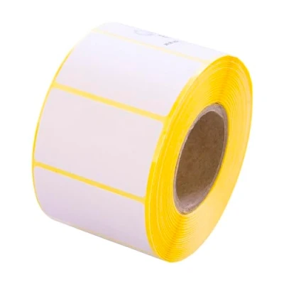 Afbeelding van MDLabels Witte thermische etiketten op rol, 50 x 30 mm, 1000 stuks, huls 40 permanent hechtend, voor barcodes, zelfklevende etikettering