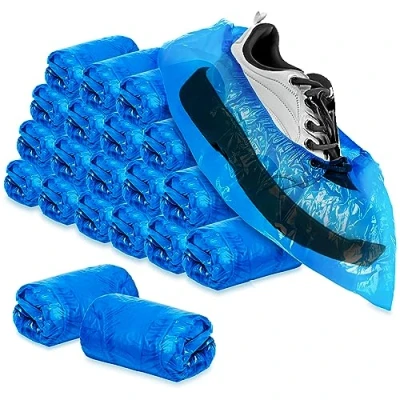 Afbeelding van com four® 200x hoogwaardige wegwerp overschoenen 5 g per overschoen plastic waterdichte one size fits all