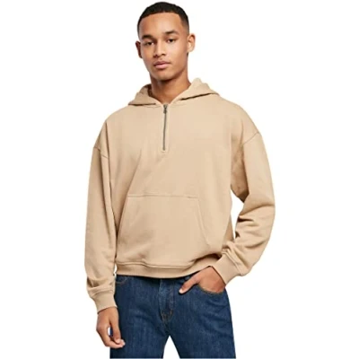 Afbeelding van Urban Classics Boxy Zip Hoodie, Heren, Maat: 5XL, Unionbeige