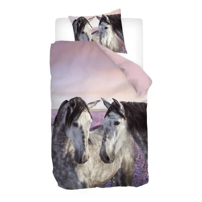 Afbeelding van Snoozing Jente dekbedovertrek 1 persoons (140x200/220 cm + sloop) Roze