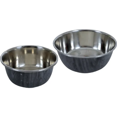Afbeelding van Eetbak hond RVS deco grijs 950 ml Gebr. de Boon