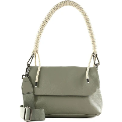 Afbeelding van FREDsBRUDER Leren Schoudertas Nea Shoulderbag with Flap Icy Sage Grijs