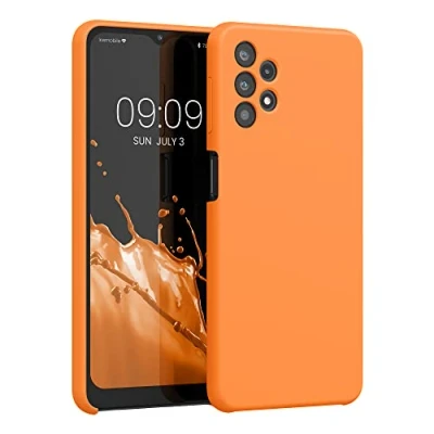 Afbeelding van kwmobile telefoonhoesje geschikt voor Samsung Galaxy A32 5G Hoesje met siliconen coating Smartphone case in fruitig oranje