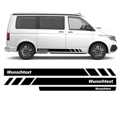 Afbeelding van FOTOFOL Zijstrepen geschikt voor VW T6.1, T6, T5, Multivan, Bulli, zijstickers