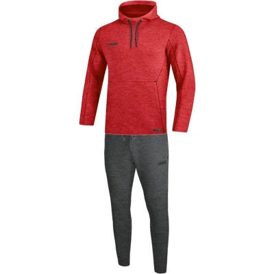 Afbeelding van JAKO Joggingpak met sweaterkap Premium Basics Rood gemeleerd