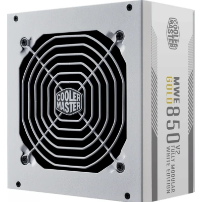 Afbeelding van Cooler Master MWE Gold 850 V2 ATX 3.1 White Edition Voeding ATX12V 80 Plus Watt Modulair 100 240V Actieve PFC PCIe 5.1 120mm Silent Fan wit
