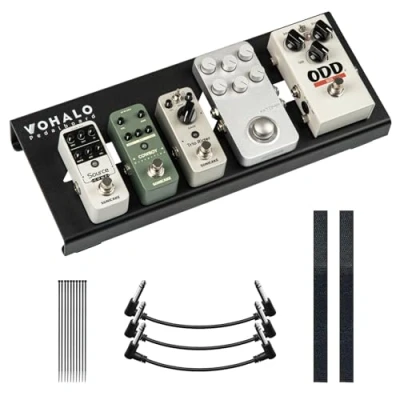 Afbeelding van VOHALO Mini Gitaar Pedaal Board Effecten Compact Pedalboard Met Pedalen Mountain Tape Kabel Tie Patch Kabels, Zwart (Pedal Board)