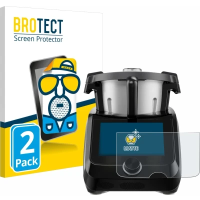 Afbeelding van BROTECT (2 Stuks) Antireflecterende Beschermfolie voor SilverCrest Monsieur Cuisine Smart BLACK EDITION Anti Glare Screen Protector, Mat