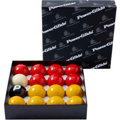 Afbeelding van Powerglide Poolballen 47,5 Mm Hars Rood/geel 17 delig