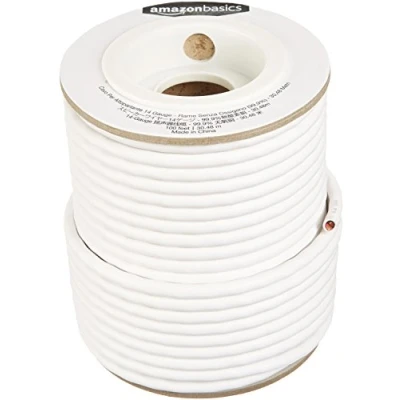 Afbeelding van Amazon Basics Luidsprekerkabel, 14 AWG (1,63 mm), 99,9% zuurstofvrij koper, 30,5 m, wit