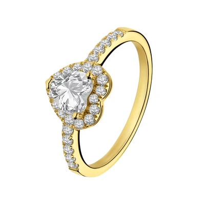 Afbeelding van Lucardi GLAM Ring, Dames, Maat: 49, Gold