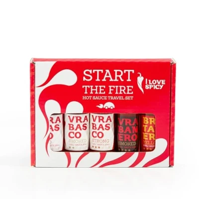 Afbeelding van I LOVE SPICY Start de Fire Travel Set (5x20ml) met 5 Verschillende Chilisauzen, Giftset Pittige Sauzen van Mild tot Heet, Heetheid 1 5/5