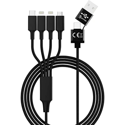 Afbeelding van Smrter USB charging cable A Stecker, Câ„¢ Micro B 3.0 Apple Lightning Steck