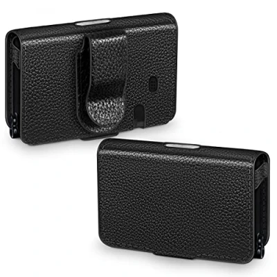 Afbeelding van MEDMAX PU lederen beschermhoes voor tandem T: Slim X2 / slanke insulinepompen, lichtgewicht diabetische opslag draagtas met riemclip, (zwart)
