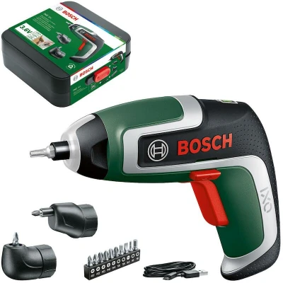 Afbeelding van Bosch Home and Garden 06039E0001 accuschroevendraaier IXO 7e generatie; 36V; 20Ah; 55Nm; set incl. hoek en excentrische opzetstuk; met microUSBkabel; schroeft tot 190 schroeven; in opbergdoos