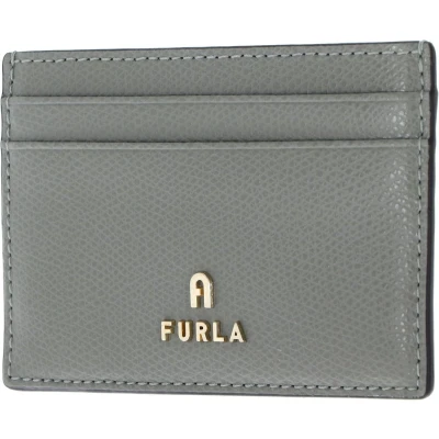 Afbeelding van FURLA Leren Kaarthouder Camelia Card Case Agave Grijs