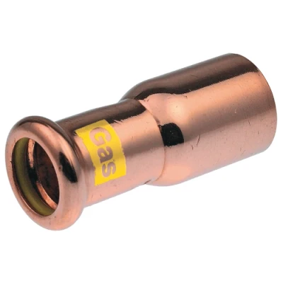 Afbeelding van VSH XPress koperen perskoppeling insteekverloop 15 x 22 (gas) pers