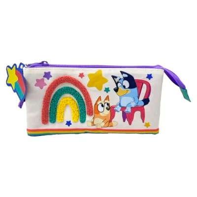 Afbeelding van CYPBRANDS CyP Brands Bluey, pennenetui, schoolmateriaal, kleuterschool, regenboog, Meerkleurig, officieel product, Estandar