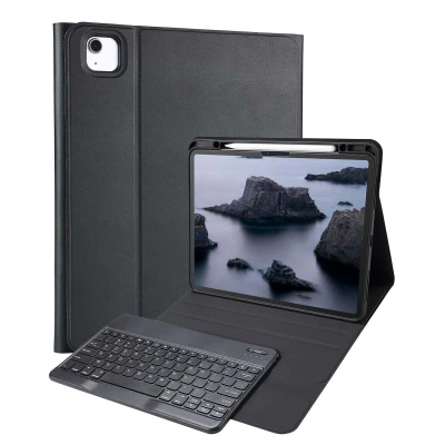 Afbeelding van Belgisch toetsenbord AZERTY Bluetooth Keyboard Bookcase voor de iPad Air 13 inch (2024) M2 Zwart