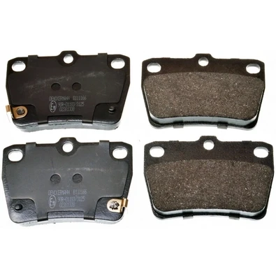 Afbeelding van DENCKERMANN B111166 Remblokkenset Achteras Met akoestische slijtagewaarschuwing TOYOTA: RAV4 II SUV (XA20) 1.8, 2.0 4WD, D 4WD
