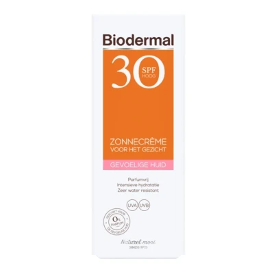 Afbeelding van 3x Biodermal Zonnecreme Gezicht Gevoelige Huid SPF 30 50 ml