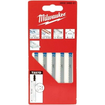 Afbeelding van Decoupeerzaagblad Aluminium T 227 D Alu Bochten 75 X 3 Mm (5 Stuks)
