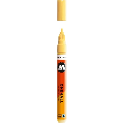 Afbeelding van Molotow ONE4ALL 2mm Acryl Marker Pastel Geel Geschikt voor vele oppervlaktes zoals canvas, hout, steen, keramiek, plastic, glas, papier, leer...
