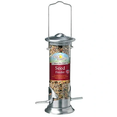 Afbeelding van Walter Harrison&#039;s stalen vergulde sterven gegoten wild vogelzaad harddragende hangende feeder klein 20Cm