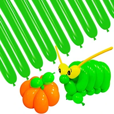 Afbeelding van 100 stuks lange ballonnen, verdikking latex, magische draaiende ballon voor het modelleren van dieren, 260Q effen latex feestballonnen verjaardag kerstversiering (groen)