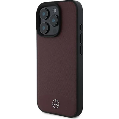 Afbeelding van Mercedes Benz Backcase hoesje geschikt voor iPhone 16 Pro Max Effen Rood Kunstleer