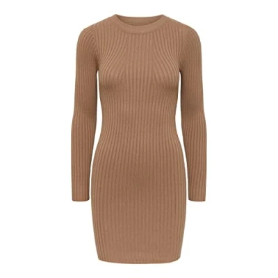 Afbeelding van Pieces Pccrista O NECK Dress Etuijurk, Dames, Maat: Medium, Fossil