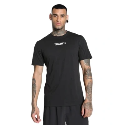 Afbeelding van Puma MENS Train Graphic TEE Tshirt print, Heren, Maat: Small, Black