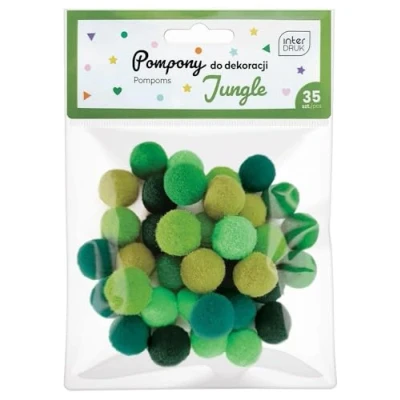 Afbeelding van Interdruk Craft Pom 35 Gekleurde 18 mm Pompons voor DYI Crafting Jungle Set