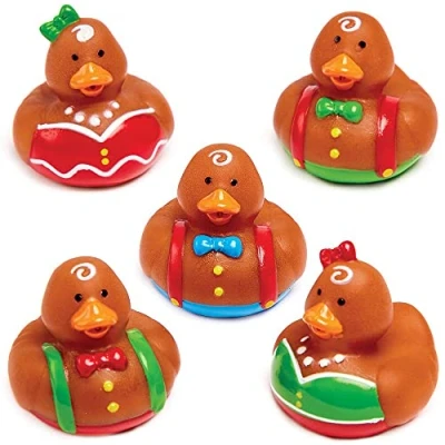 Afbeelding van Baker Ross FX412 Peperkoekenman Badeenden Pak van 5, Kerstmis Zakjesvuller, Badspeelgoed voor kinderen, Kinderspeelgoed en Geschenken