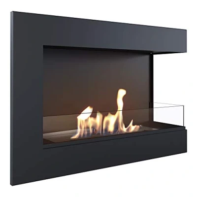 Afbeelding van KRATKI hoekhaard DELTA Biohaard 700 x 280 mm Wandhaard met 4 beglazing Ideaal voor open en moderne interieurs TÜV Rijnland getest Rechts openen