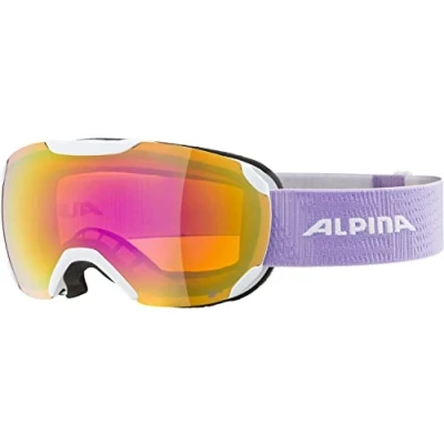 Afbeelding van ALPINA Unisex Volwassenen, PHEOS S Q LITE Skibril, white lilac matt, One Size