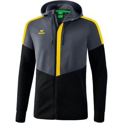 Afbeelding van Erima Squad trainingsjack met capuchon slate grey/zwart/geel