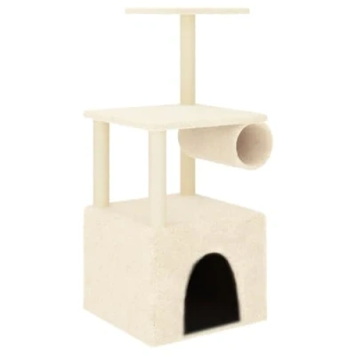 Afbeelding van vidaXL Kattenmeubel met sisal krabpalen 109,5 cm crèmekleurig