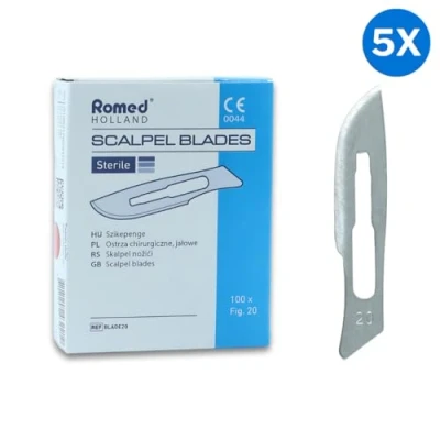 Afbeelding van Romed scalpelmesjes nr. 20 steriel Set van 5 doosjes
