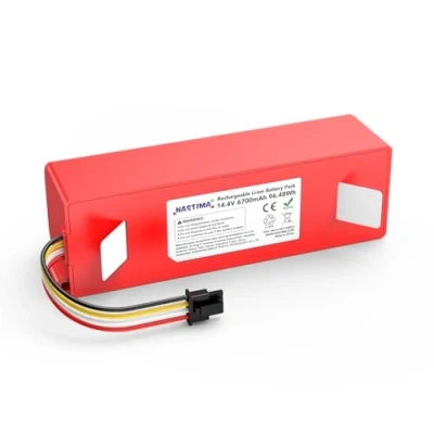 Afbeelding van NASTIMA 14,4 V 6700 mAh 96,48 Wh Li Ion batterij compatibel met Xiaomi Roborock S50 S51 S52 S53 S55 S502 S5 Max S6 S7; T6 61 65 volledige serie, Mijia 1e en 2e generatie reserveaccu BMS