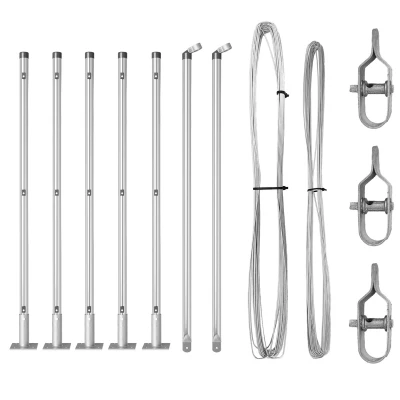 Afbeelding van vidaXL Schuttingpalen Set van 7 Zilver Staal 3,2 x 110 cm