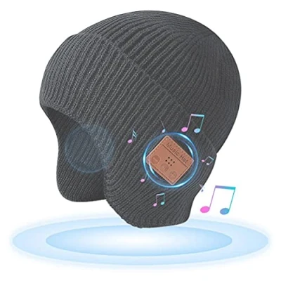 Afbeelding van Hahepo Geschenken Bluetooth muts, hoed, warme oorflap, hoofdtelefoon, luidspreker, microfoon, herfstmuts, cadeau voor vissers, fietsen, wandelaars