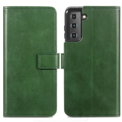 Afbeelding van Samsung Galaxy S21 Hoesje Kunstleder iMoshion Bookcase Groen Telefoonhoesje