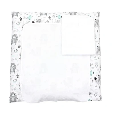 Afbeelding van TupTam Baby Aankleedkussen incl. 2 Badstof Hoezen ANK019, Bears/Vossen/Mint, 75 x 85 cm