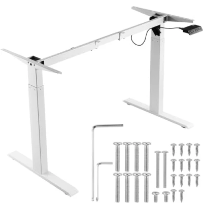 Afbeelding van VEVOR Bureauframe, verstelbaar, 70 117 cm hoogte en 95 158 lengte, elektrisch tafelframe voor computertafel, ergonomische doe het zelf werkplekbasis kantoor thuis (alleen wit frame)